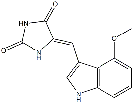 (z)-5-((4-methoxy-1h-indol-3-yl)methylene)imidazolidine-2,4-dione Struktur