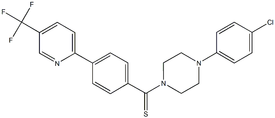 1-(4-chlorophenyl)-4-({4-[5-(trifluoromethyl)pyridin-2-yl]phenyl}carbonothioyl)piperazine Struktur