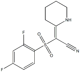 (2E)-[(2,4-difluorophenyl)sulfonyl](piperidin-2-ylidene)acetonitrile Struktur