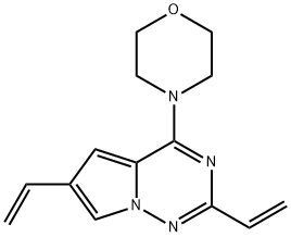 4-{2,6-diethenylpyrrolo[2,1-f][1,2,4]triazin-4-yl}morpholine Struktur