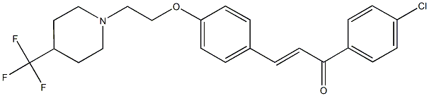 (E)-1-(4-chlorophenyl)-3-(4-{2-[4-(trifluoromethyl)piperidino]ethoxy}phenyl)-2-propen-1-one Struktur