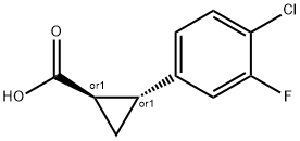 (1R,2R)-rel-2-(4-chloro-3-fluorophenyl)cyclopropane-1-carboxylic acid Struktur