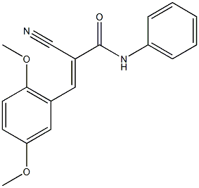 (2E)-2-cyano-3-(2,5-dimethoxyphenyl)-N-phenylacrylamide Struktur