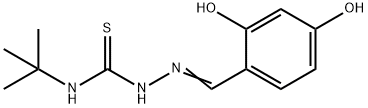 N1-(tert-butyl)-2-(2,4-dihydroxybenzylidene)hydrazine-1-carbothioamide Struktur