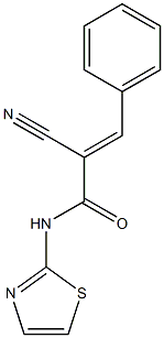 (2E)-2-cyano-3-phenyl-N-1,3-thiazol-2-ylacrylamide Struktur