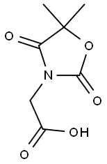 (5,5-dimethyl-2,4-dioxo-1,3-oxazolidin-3-yl)acetic acid Struktur