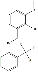 2-methoxy-6-({[2-(trifluoromethyl)phenyl]amino}methyl)phenol Struktur