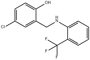 4-chloro-2-({[2-(trifluoromethyl)phenyl]amino}methyl)phenol Struktur