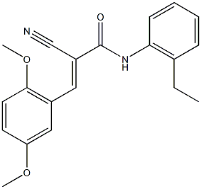 (2E)-2-cyano-3-(2,5-dimethoxyphenyl)-N-(2-ethylphenyl)acrylamide Struktur