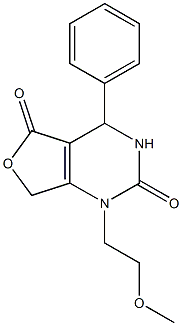 1-(2-methoxyethyl)-4-phenyl-4,7-dihydrofuro[3,4-d]pyrimidine-2,5(1H,3H)-dione Struktur