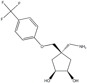 (1R,2S,4r)-4-(aminomethyl)-4-((4-(trifluoromethyl)phenoxy)methyl)cyclopentane-1,2-diol Struktur