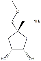 (1R,2S,4r)-4-(aminomethyl)-4-(methoxymethyl)cyclopentane-1,2-diol Struktur