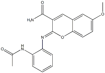 (2Z)-2-[(2-acetamidophenyl)imino]-6-methoxy-2H-chromene-3-carboxamide Struktur