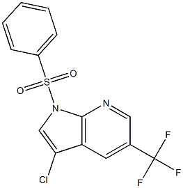 1-(benzenesulfonyl)-3-chloro-5-(trifluoromethyl)-1H-pyrrolo[2,3-b]pyridine Struktur