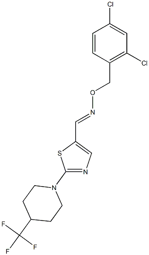 (E)-[(2,4-dichlorophenyl)methoxy]({2-[4-(trifluoromethyl)piperidin-1-yl]-1,3-thiazol-5-yl}methylidene)amine Struktur