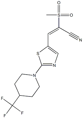 (2E)-2-methanesulfonyl-3-{2-[4-(trifluoromethyl)piperidin-1-yl]-1,3-thiazol-5-yl}prop-2-enenitrile Struktur