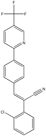 (2Z)-2-(2-chlorophenyl)-3-{4-[5-(trifluoromethyl)pyridin-2-yl]phenyl}prop-2-enenitrile Struktur