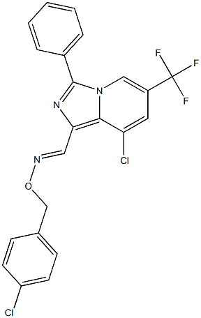 (E)-{[8-chloro-3-phenyl-6-(trifluoromethyl)imidazo[1,5-a]pyridin-1-yl]methylidene}[(4-chlorophenyl)methoxy]amine Struktur