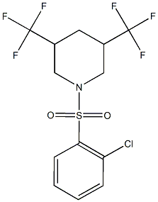 1-(2-chlorobenzenesulfonyl)-3,5-bis(trifluoromethyl)piperidine Struktur