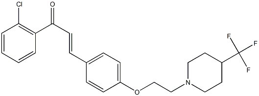 (2E)-1-(2-chlorophenyl)-3-(4-{2-[4-(trifluoromethyl)piperidin-1-yl]ethoxy}phenyl)prop-2-en-1-one Structure