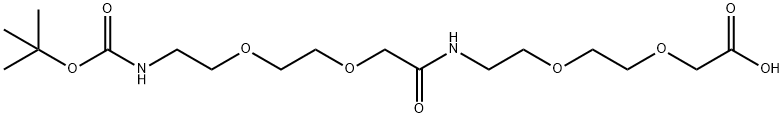 17-(t-Butyloxycarbonyl-amino)-9-aza-3,6,12,15-tetraoxa-10-on-heptadecanoic acid Struktur