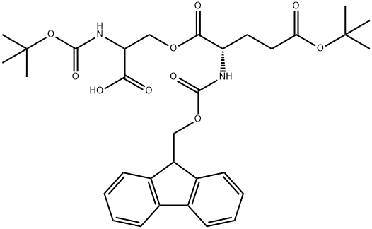 (Tert-Butoxy)Carbonyl Ser((9H-Fluoren-9-yl)MethOxy]Carbonyl Glu(OtBu))-OH Struktur