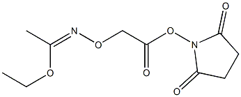 N-(1-Ethoxyethylidene)-2-aminooxyacetic acid N-hydroxysuccinimidyl ester Struktur