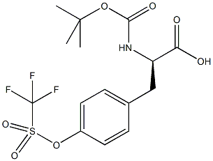 N-alpha-t-Butyloxycarbonyl-O-trifluormethylsulfonyl-D-tyrosine Struktur