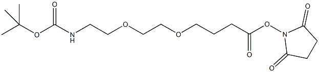 alpha-t-Butyloxycarbonylamino-omega-carboxy succinimidyl ester poly(ethylene glycol) (PEG-MW 10.000 Dalton) Struktur