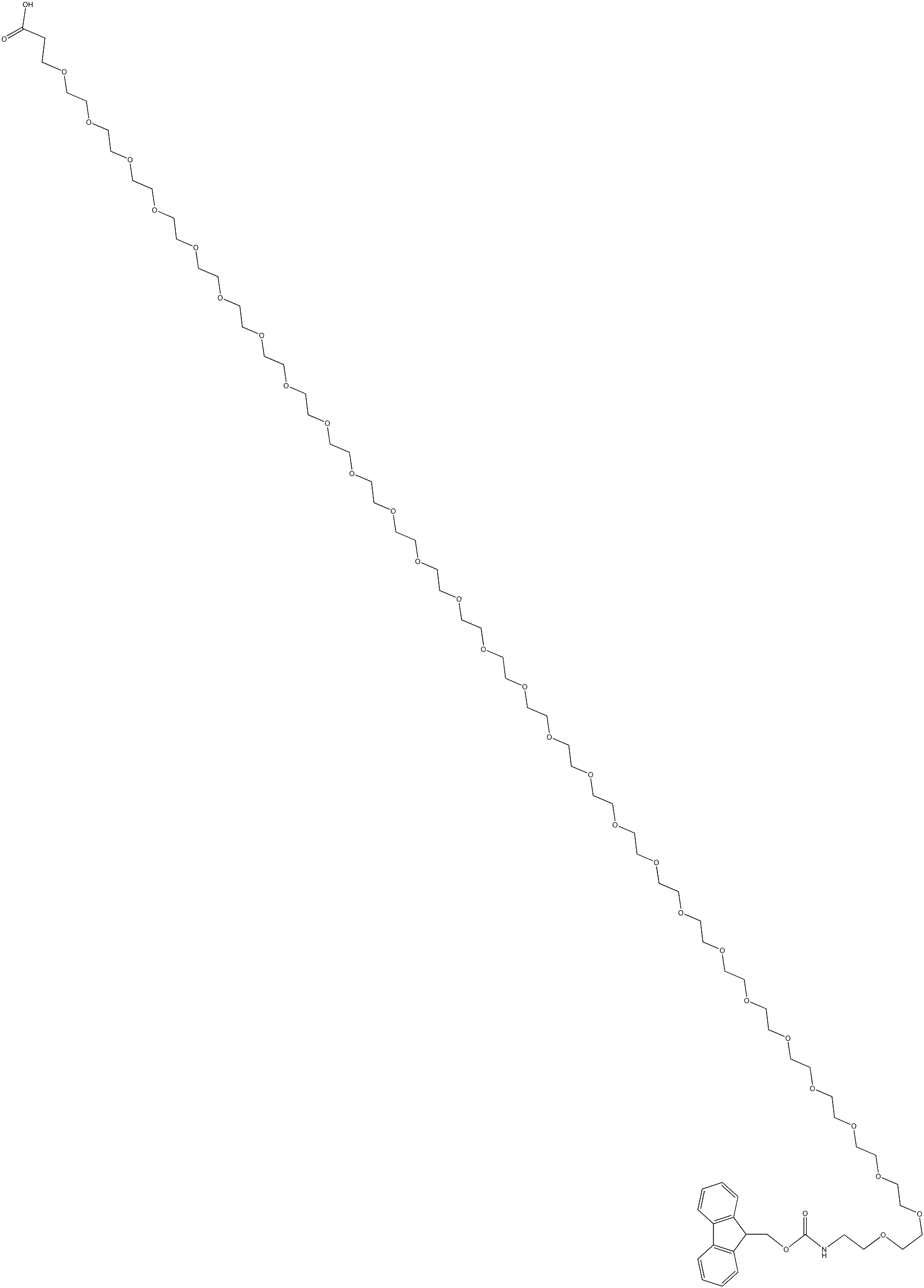 alpha-(9-Fluorenylmethyloxycarbonyl)amino-27(ethylene glycol)-omega-propionic acid Struktur