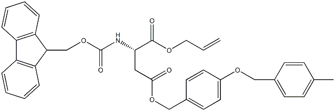 FMOC-L-ASP(WANG-RESIN)-OALL Struktur