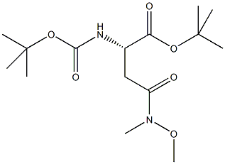 N-alpha-t-Butyloxycarbonyl-N-beta-methyl-N-beta-methoxy-L-aspargine alpha-t-butyl ester, N-alpha-t-Butyloxycarbonyl-L-aspartic acid alpha-t-butyl ester N-beta-methyl-N-beta-methoxy-amide Struktur