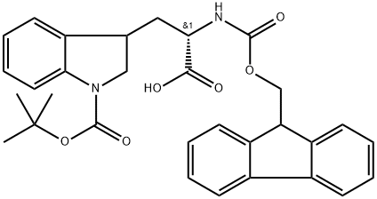 N-alpha-(9-Fluorenylmethyloxycarbonyl)-N-in-t-butyloxycarbonyl-L-dihydrotryptophan Struktur