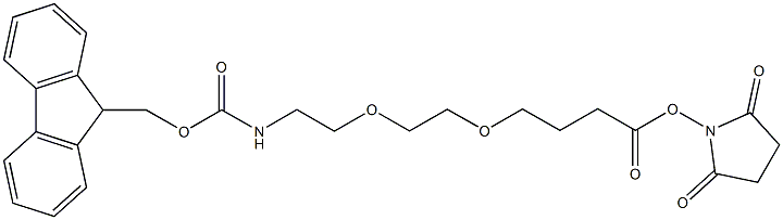 alpha-(9-Fluorenylmethyloxycarbonyl)amino-omega-carboxy succinimidyl ester poly(ethylene glycol) (PEG-MW 10.000 Dalton) Struktur