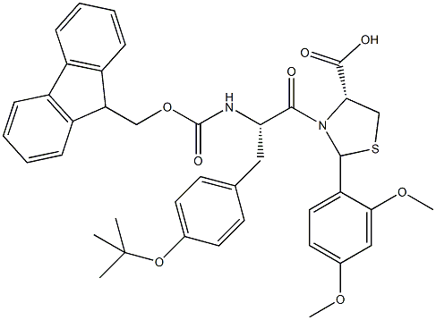 Fmoc-L-Tyr(tBu)-L-Cys[PSI(Dmp,H)pro]-OH Struktur