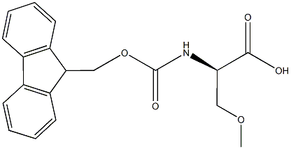 N-alpha-(9-Fluorenylmethyloxycarbonyl)-O-methyl-D-serine Struktur