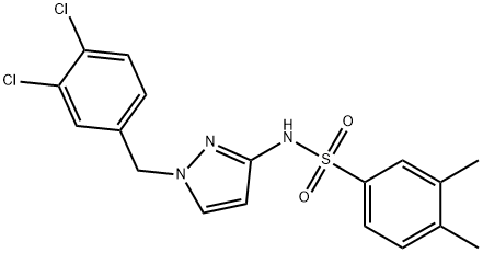 N-[1-[(3,4-dichlorophenyl)methyl]pyrazol-3-yl]-3,4-dimethylbenzenesulfonamide Struktur