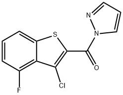 (3-chloro-4-fluoro-1-benzothiophen-2-yl)-pyrazol-1-ylmethanone Struktur