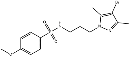 N-[3-(4-bromo-3,5-dimethylpyrazol-1-yl)propyl]-4-methoxybenzenesulfonamide Struktur