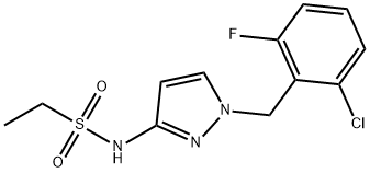 N-[1-[(2-chloro-6-fluorophenyl)methyl]pyrazol-3-yl]ethanesulfonamide Struktur