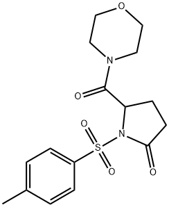 1-(4-methylphenyl)sulfonyl-5-(morpholine-4-carbonyl)pyrrolidin-2-one Struktur