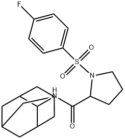 N-(2-adamantyl)-1-(4-fluorophenyl)sulfonylpyrrolidine-2-carboxamide Struktur