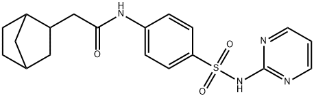 2-(3-bicyclo[2.2.1]heptanyl)-N-[4-(pyrimidin-2-ylsulfamoyl)phenyl]acetamide Struktur