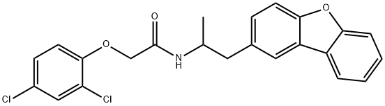 N-(1-dibenzofuran-2-ylpropan-2-yl)-2-(2,4-dichlorophenoxy)acetamide Struktur