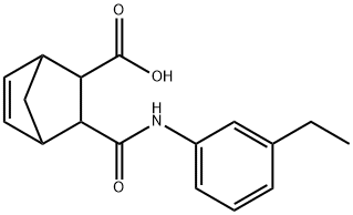 2-[(3-ethylphenyl)carbamoyl]bicyclo[2.2.1]hept-5-ene-3-carboxylic acid Struktur