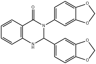 2,3-bis(1,3-benzodioxol-5-yl)-1,2-dihydroquinazolin-4-one Struktur