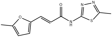 (E)-3-(5-methylfuran-2-yl)-N-(5-methyl-1,3,4-thiadiazol-2-yl)prop-2-enamide Struktur