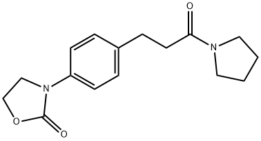 3-[4-(3-oxo-3-pyrrolidin-1-ylpropyl)phenyl]-1,3-oxazolidin-2-one Struktur