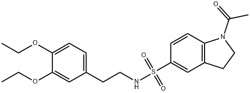 1-acetyl-N-[2-(3,4-diethoxyphenyl)ethyl]-2,3-dihydroindole-5-sulfonamide Struktur