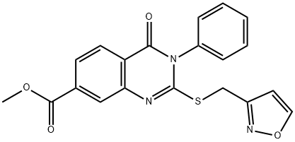 methyl 2-(1,2-oxazol-3-ylmethylsulfanyl)-4-oxo-3-phenylquinazoline-7-carboxylate Structure